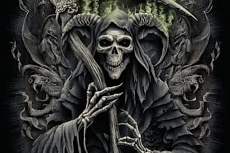 draw detailed dark art illustration