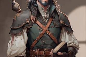 create dnd character art, 2d game character art