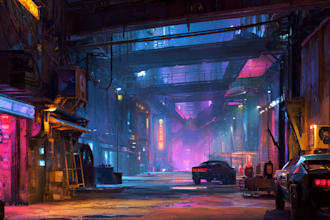 draw a cyberpunk illustration or background art