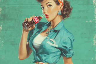 draw a professional pop art portrait