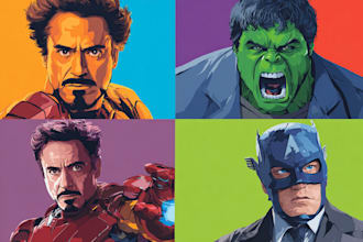 draw comic superhero pop art portraits