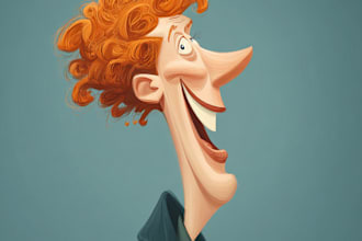 draw big head cartoon caricature for you couple or family