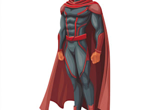 create a powerful superhero character art