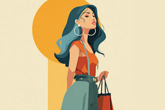create stylish flat vector illustrations