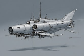 draw spaceship concept art or design a starship or scifi