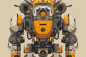make a mecha robot illustrations