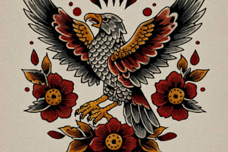 create custom logo old school traditional tattoo design