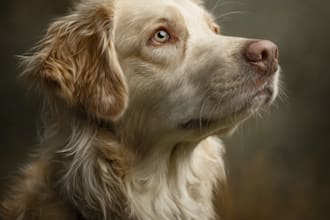 draw realistic digital pet portrait dog, cat, horse