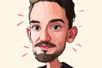 draw avatar in cartoon vector caricature portrait