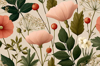design botanical seamless pattern illustration
