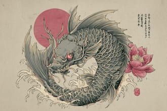 create japanese or oriental tattoo design for you