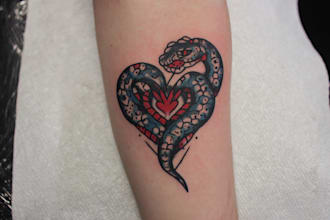 create custom logo old school traditional tattoo design