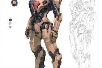 make mecha robot character design