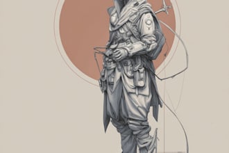 a sci fi character illustration or sci fi character