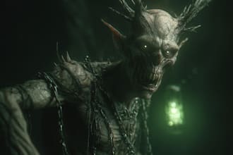 create a fantasy horror character illustration