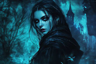 create fantasy horror character art