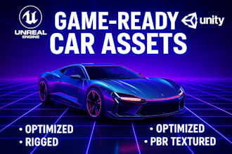 design optimized 3d car assets for unreal engine and unity