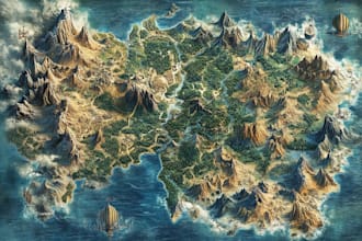 create fantasy game map design for you