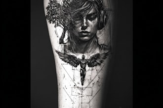 draw a realistic realism tattoo design for you