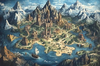vector map illustration map design isometric