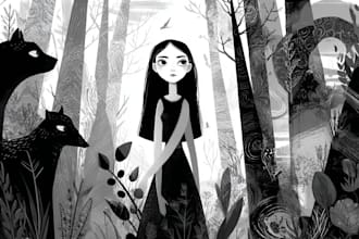 draw black and white manga illustration
