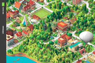 make high quality vector map and isometric maps illustrations
