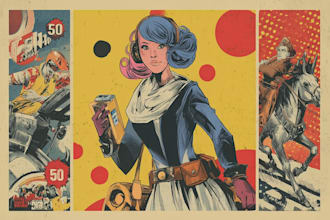 draw a retro vintage comic illustration