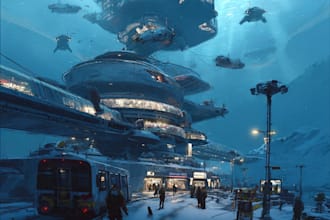draw sci fi illustration and sci fi concept art