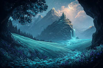 design detailed fantasy landscapes and environments