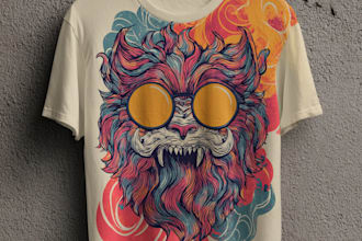 create custom art illustration for t shirt