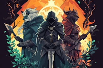design fantasy game logo