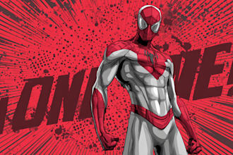 do a superhero comic art illustrator