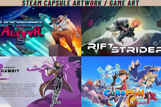 do steam capsule game cover art, steam capsule art indie game banner storefront