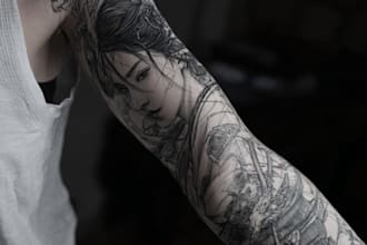create a tattoo design of tattoo sleeve
