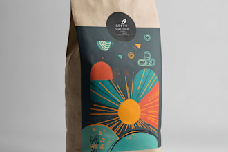 create a coffee bag, packaging and label sticker design