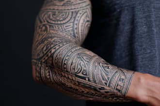 create your custom tribal polynesian tattoo sleeve