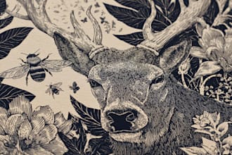 draw botanical and animal designs and patterns for you