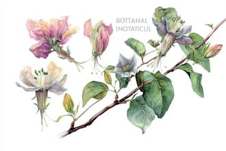 create a botanical watercolor illustration