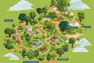 create a 3d isometric map for your project or business