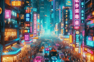 do cyberpunk futuristic city art
