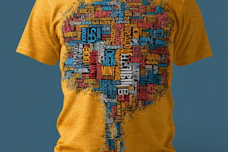 do word cloud art and typography t shirt design