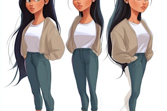make a 2d character for a game or 2d printing