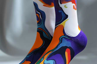 draw digital pattern socks design