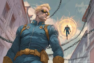 be the comic book colorist in the comics and cartoon style