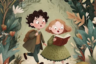 illustrate children story book illustration, kids story book illustration