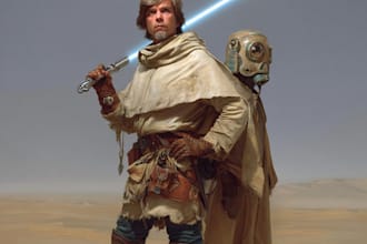 do star wars sci fi character, alien, robot, mecha art