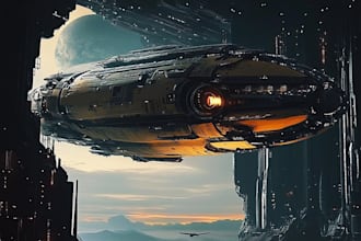 draw high quality spaceship concept