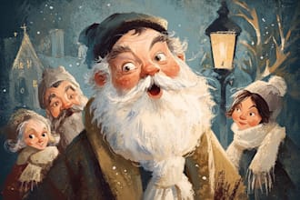 draw a festive christmas portrait or caricature for you