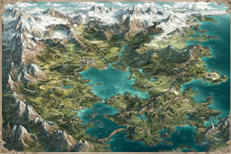 make a fantasy map illustration or site in illustrator
