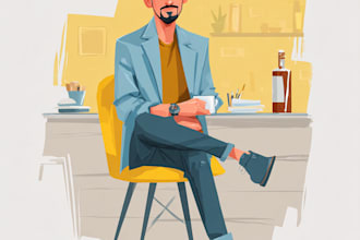 draw a realistic vector art illustration of you